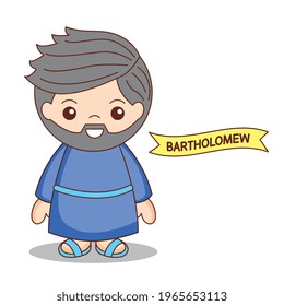 bartholomew disciple of jesus cartoon. vector illustration