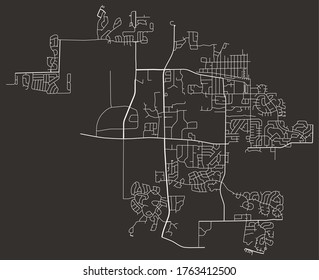 Bartlett, Illinois, United States–urban vector city map, road transport network, downtown and suburbs view poster