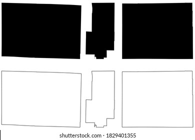 Barton, Bollinger and Adair County, Missouri (U.S. county, United States of America, USA, U.S., US) map vector illustration, scribble sketch map
