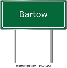 Bartow , Florida , road sign green vector illustration, road table, USA city