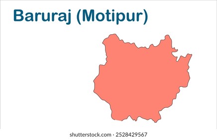 Mapa da subdivisão de Baruraj (Motipur), Distrito de Muzaffarpur, Estado de Bihar, República da Índia, Governo de Bihar, território indiano, Índia oriental, política, aldeia, turismo