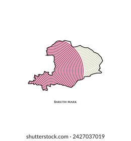 Baruth Mark Map - World Map International vector template. German region silhouette vector illustration