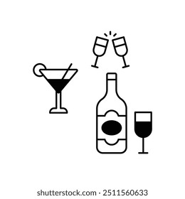 Barware Set icon ready to use vector illustration