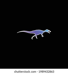 Baryonyx Dinosaur Forma de gradiente azul icono vector