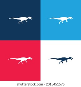 Baryonyx Dinosaur Shape blue and red four color minimal icon set
