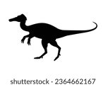 Baryonyx Dinosaur Silhouette Vector Isolated on White Background