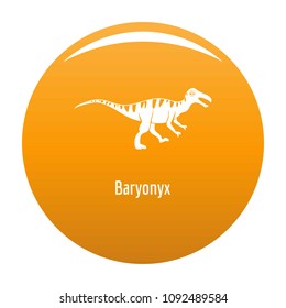 Baryonyx icon. Simple illustration of baryonyx vector icon for any design orange
