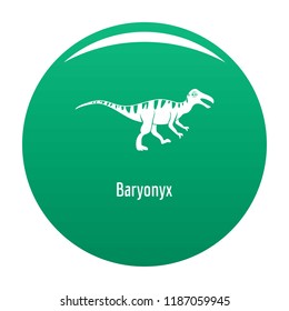 Baryonyx icon. Simple illustration of baryonyx vector icon for any design green
