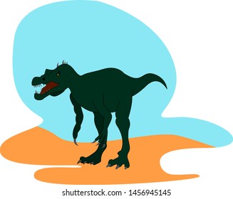 Baryonyx standing, illustration, vector on white background.