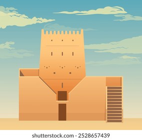 Torres Barzan - Umm Salal Mohammed Fort Towers - Ilustración de stock como archivo EPS 10