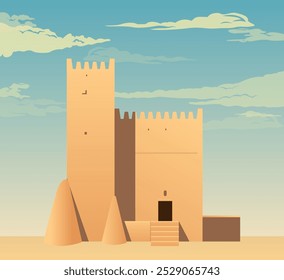 Torres Barzan - Umm Salal Mohammed Fort Towers - Ilustración de stock como archivo EPS 10