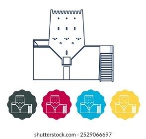 Torres Barzan - Umm Salal Mohammed Fort Towers - Ilustración de stock como archivo EPS 10