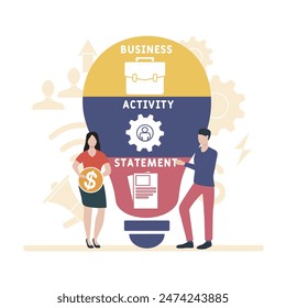 BAS - Business Activity Statement acronym. business concept background. vector illustration concept with keywords and icons. lettering illustration with icons for web banner, flyer, landing pag