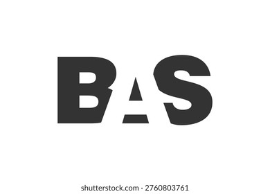 BAS logo design. Initial letter B A S bold font style for tech startups, consulting, corporate branding. Creative company name, headlines typography identity, trendy logotype. Vector illustration.
