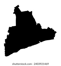 Bas Sassandra district map, administrative division of Ivory Coast. Vector illustration.