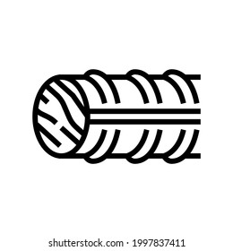 Basalt Rebar Line Icon Vector. Basalt Rebar Sign. Isolated Contour Symbol Black Illustration