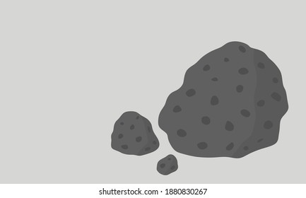 Basalt rock  hand specimen vector. Mafic extrusive igneous rock