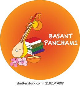 Basant Panchami day symbol vector