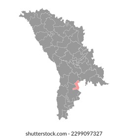 Mapa del distrito de Basarabeasca, provincia de Moldavia. Ilustración vectorial.