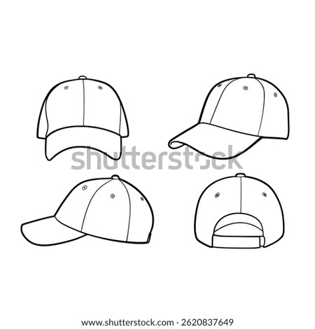 Basball caps set element vector