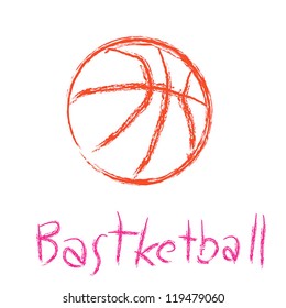 Bascketball on white background.
