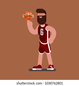 Bascketball player twists the ball