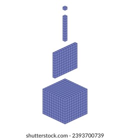 Base 10 blocks types. Cubes, flats, rods and units. Names and examples. Learning about base ten blocks. Flats longs squares in mathematics. Scientific resources for teachers and students.