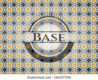 Base arabic badge. Arabesque decoration.