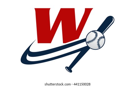 Base Ball Letter W