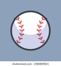 base ball with outline flat vector design.