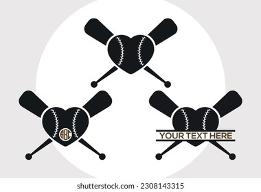 Base Ball SVG Monogram Printable Vector Design