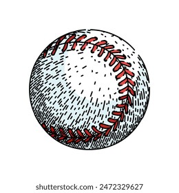 base baseball ball hand drawn. isolated equipment, game silhouette, laces clipart base baseball ball vector sketch. isolated color illustration