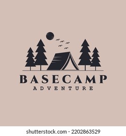 Base Camp Vintage Logo Vector Illustration Design