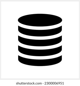 Base and cash icon isolated. Central database symbol. Vector stock illustration EPS 10