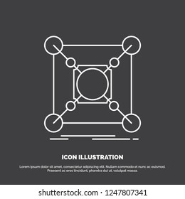 Base, center, connection, data, hub Icon. Line vector symbol for UI and UX, website or mobile application