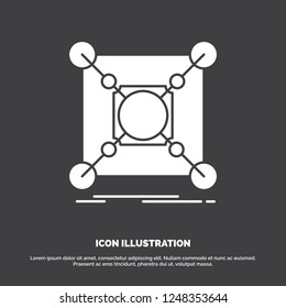 Base, center, connection, data, hub Icon. glyph vector symbol for UI and UX, website or mobile application