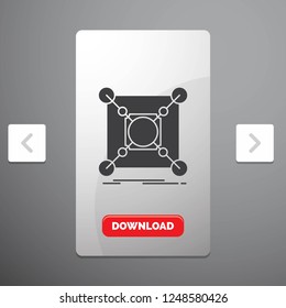 Base, center, connection, data, hub Glyph Icon in Carousal Pagination Slider Design & Red Download Button