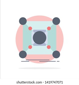 Base, center, connection, data, hub Flat Color Icon Vector