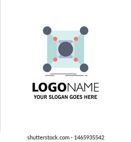 Base, center, connection, data, hub Flat Color Icon Vector. Vector Icon Template background
