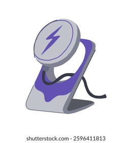 base charging stand wireless cartoon. cradle organizer, platform rack, shelf support base charging stand wireless sign. isolated symbol vector illustration