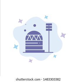 Base, Colony, Construction, Dome, Habitation Blue Icon on Abstract Cloud Background