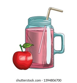 Base Fresh fruit nutrition healthy hand drawn