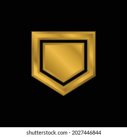 Base gold plated metalic icon or logo vector