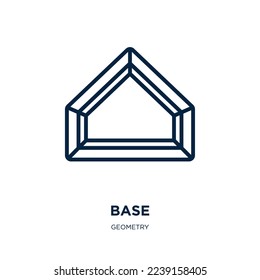 base icon from geometry collection. Thin linear base, internet, computer outline icon isolated on white background. Line vector base sign, symbol for web and mobile