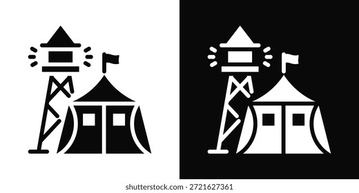 Estilo de fondo blanco y negro del icono de la base