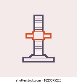 Base jack icon. Scaffolding part icon. Base jack or plate which is a load bearing base for the scaffold. Can adjust level up and down. Vector illustration design icon.