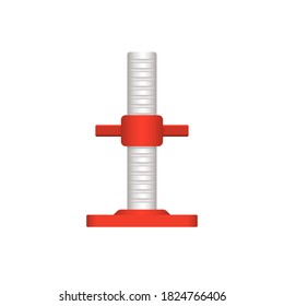 Base jack icon. Scaffolding part icon. Base jack or plate which is a load bearing base for the scaffold. Can adjust level up and down. Vector illustration design icon.