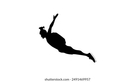 BASE Jumper, black isolated silhouette