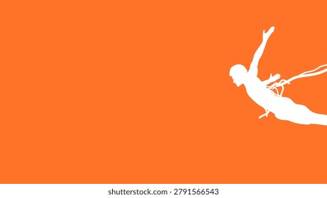 Base jumping banner, color vector illustration