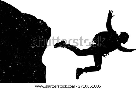 Base jumping extreme sport vector illustration